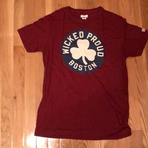 Wicked proud Boston shirt adult XS maroon and blue
